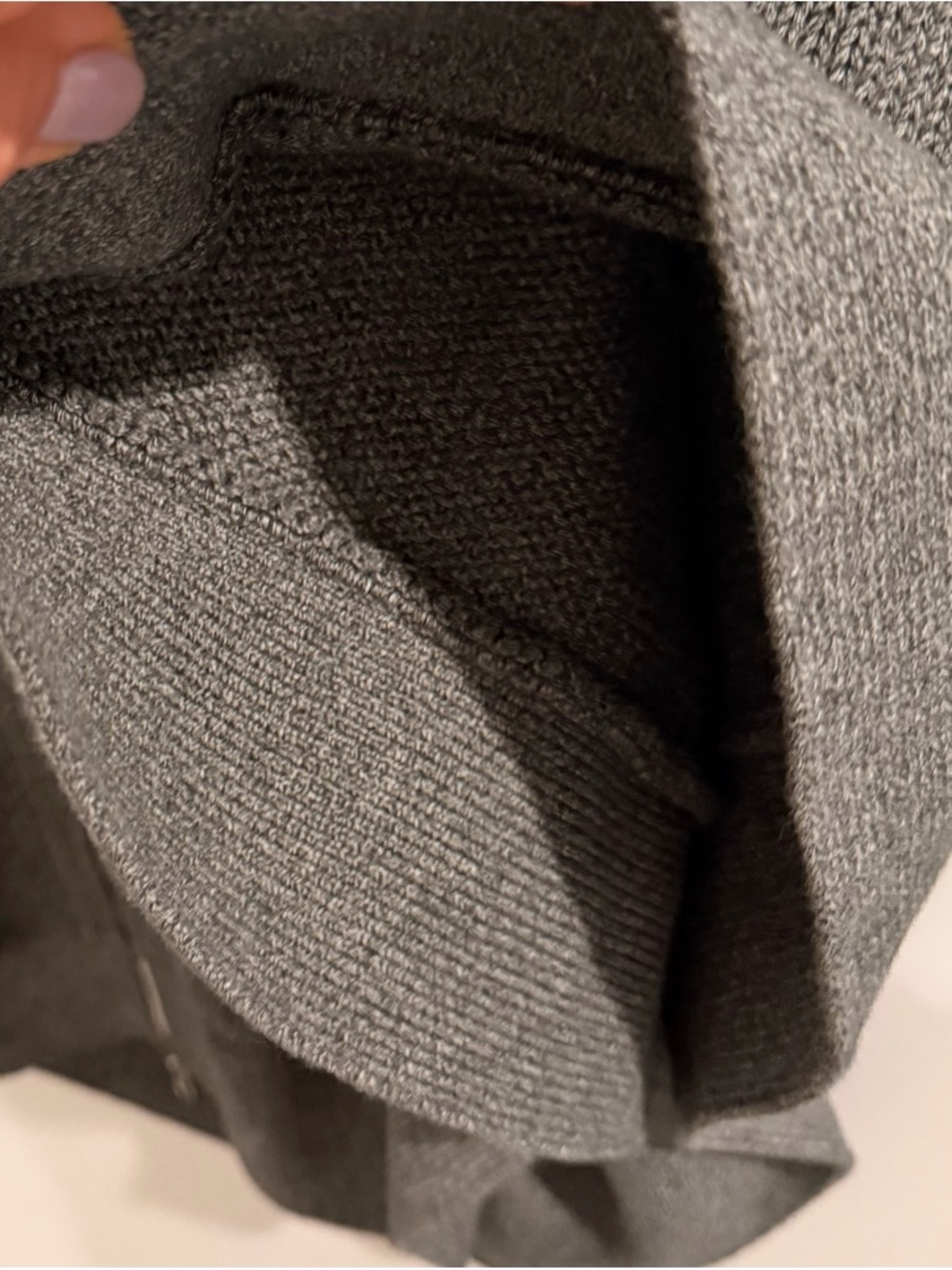 Cotton by Autumn Cashmere 100% Cotton Zip Up Poncho Sweater Charcoal Grey Small - Picture 11 of 13